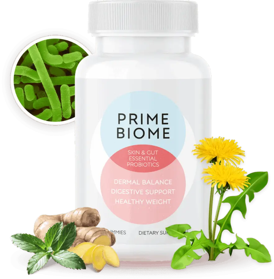 Prime Biome Bottle With Ingredients